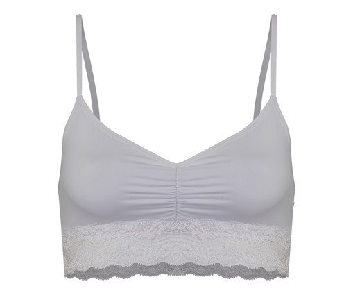Sutiã Top Triângulo com Bojo Removível Básico com Renda Branco, Branco | WestwingNow