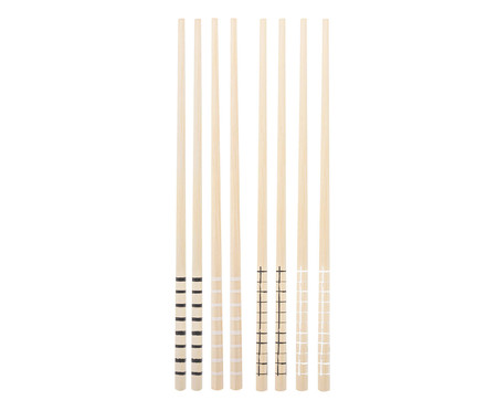 Jogo de Hashi em Bambu com Estampa Cool