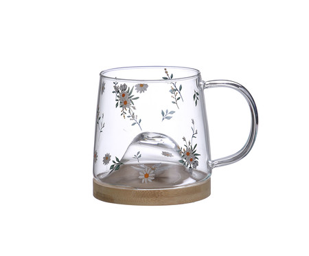 Caneca Resistente Ao Calor com Pires em Bambu Daisy | WestwingNow