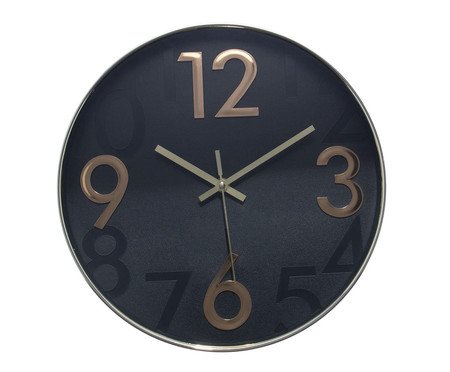 Relógio de Parede Donum Preto com Dourado