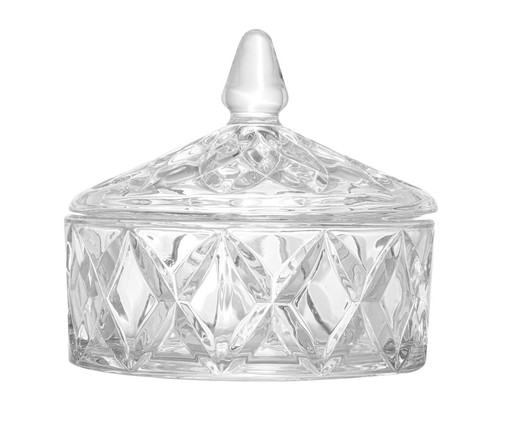 Pote Decorativo em Cristal Deli Diamond II, Transparente | WestwingNow