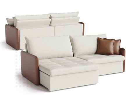 Sofá Tesla Cru e Caramelo | Westwing