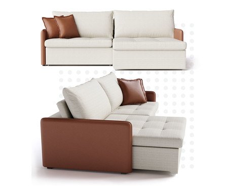 Sofá Tesla Cru e Caramelo | Westwing