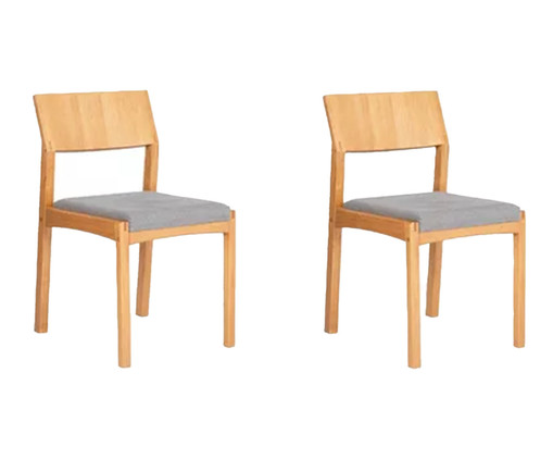 Jogo de Cadeiras Less Amêndoa e Cinza, Cinza | WestwingNow