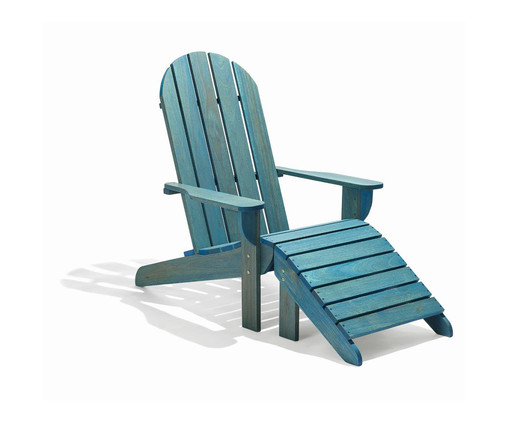 Cadeira Adirondack Michigan com Peseira - Azul, Azul | WestwingNow