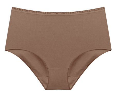 Calcinha Hot Pants Alta Cobertura em Algodão Bege Camurça | WestwingNow