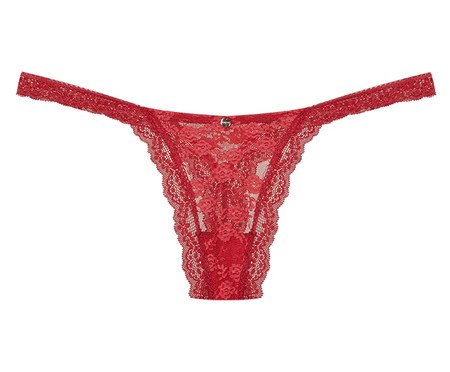 Calcinha Fio Dental em Renda Rosa Elo