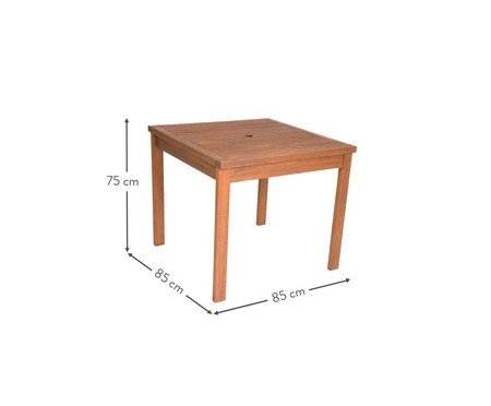 Mesa Mestra Ipanema com Furo para Ombrelone Quadrada - Nogueira | WestwingNow