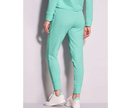 Calça com Punho Básica Verde Menta Mescla | Westwing