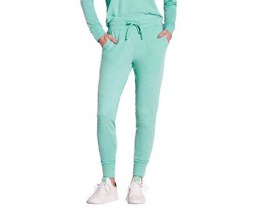 Calça com Punho Básica Verde Menta Mescla, Verde | WestwingNow