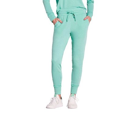 Calça com Punho Básica Verde Menta Mescla | Westwing