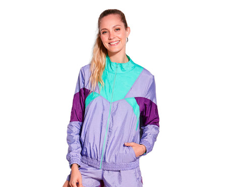 Jaqueta Nylon Fashion Tricolor Violeta Roxo Verde | WestwingNow