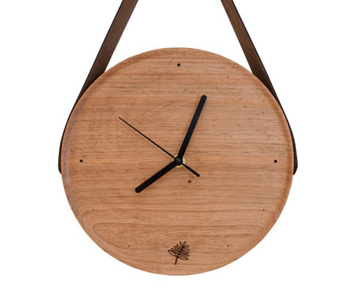 Relógio de Madeira com Alça de Corino Pêndulo Jequitibá - Hometeka, Colorido | WestwingNow