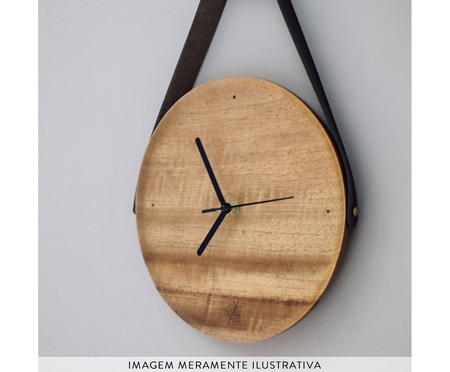 Relógio de Madeira com Alça de Corino Pêndulo Cedro - Hometeka | WestwingNow