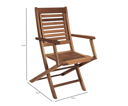 Cadeira Dobrável Parati com Braços - Nogueira | WestwingNow