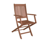 Cadeira Dobrável Ipanema com Braços - Nogueira | WestwingNow