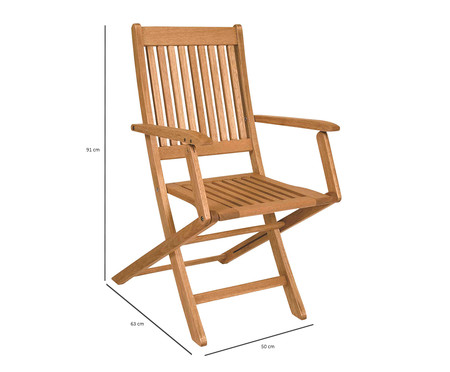 Cadeira Dobrável Ipanema com Braços - Jatobá | WestwingNow