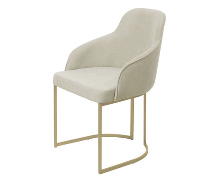 Cadeira Albany Dourado e Soft Palha | WestwingNow