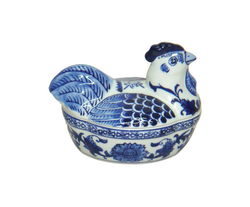 Pote em Porcelana Galinha - Branco e Azul, Branco, Azul | WestwingNow