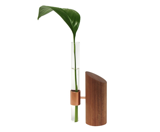 Vaso Leaf Acobreado, Madeira | WestwingNow