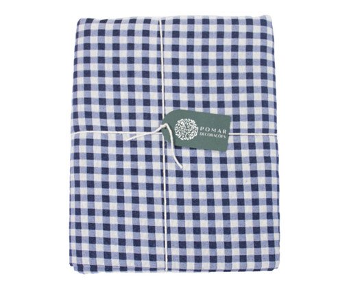 Toalha de Mesa Xadrez Azul e Branco Redonda, Azul | WestwingNow
