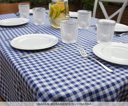 Toalha de Mesa Xadrez Azul e Branco | Westwing