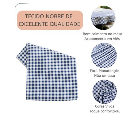 Toalha de Mesa Xadrez Azul e Branco | Westwing