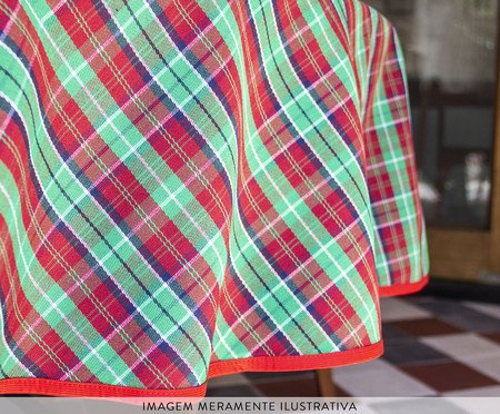 Toalha de Mesa Xadrez Verde e Vermelho Redonda | Westwing