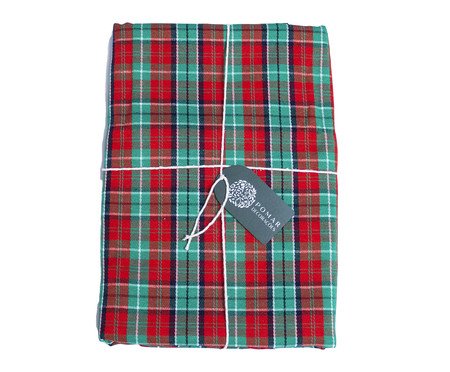 Toalha de Mesa Xadrez Verde e Vermelho Redonda | Westwing