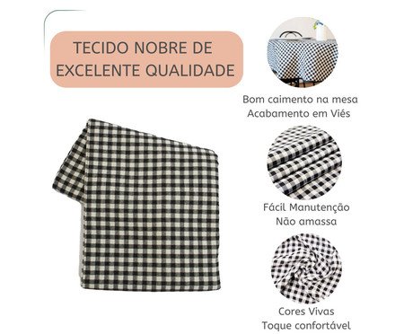 Toalha de Mesa Xadrez Preto e Branco | Westwing