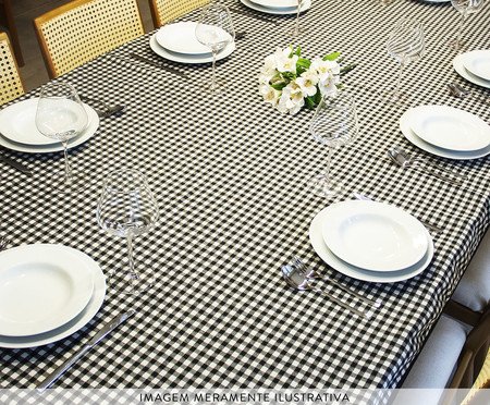 Toalha de Mesa Xadrez Preto e Branco | Westwing