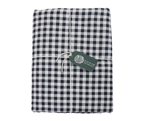 Toalha de Mesa Xadrez Preto e Branco, Branco | WestwingNow