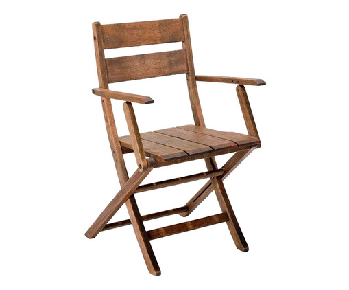 Cadeira Dobrável Verona com Braços - Nogueira, Marrom | WestwingNow