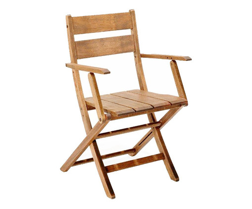 Cadeira Dobrável Verona com Braços - Jatobá, Marrom | WestwingNow