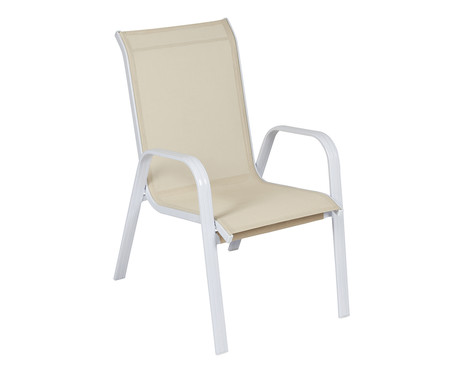 Cadeira Empilhável Summer - Bege e Branca | WestwingNow