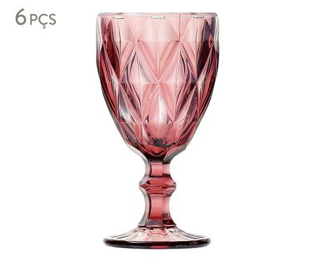 Jogo de Taças para Água em Vidro Iara - Lilás | Westwing