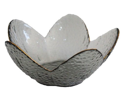 Centro de Mesa Brisa Cinza Flor Dourado, Branco | WestwingNow