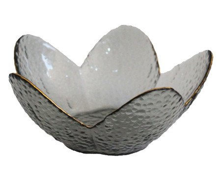 Centro de Mesa Brisa Cinza Flor Dourado | Westwing