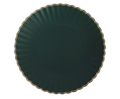 Travessa Redonda Matt Dark Green Loux - 20X2,5cm, Verde | WestwingNow