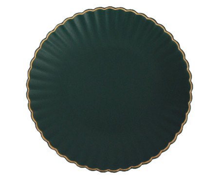 Travessa Redonda Matt Dark Green Loux - 20X2,5cm | Westwing