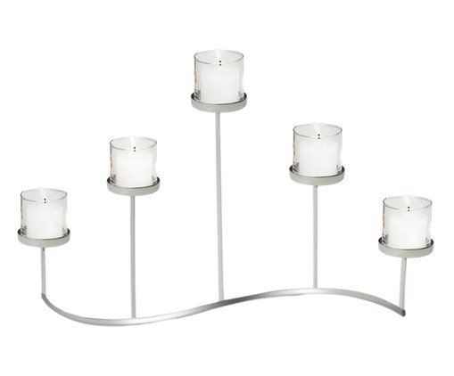 Castiçal Fano Horizontal em Inox Velas, Prata ou Metálico | WestwingNow