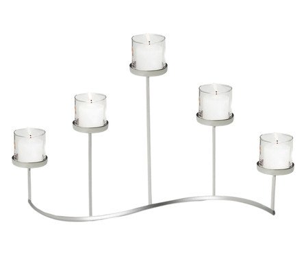 Castiçal Fano Horizontal em Inox Velas | Westwing