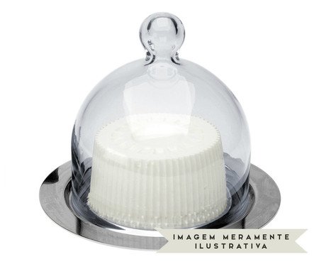 Prato Castelli em Inox para Queijo com Tampa de Vidro | Westwing
