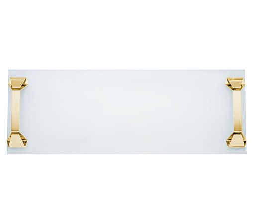Bandeja Nusa Dua Glass Grande em Inox banhado á Ouro, Branco | WestwingNow
