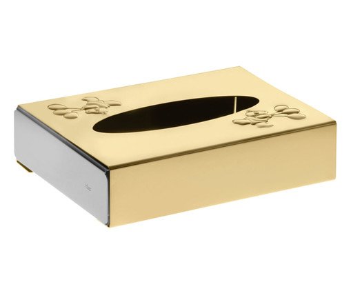 Porta Lenço Baby Care em Inox com Detalhes em Ouro, Dourado | WestwingNow