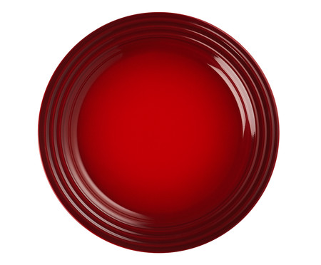 Prato Raso em Cerâmica - Vermelho