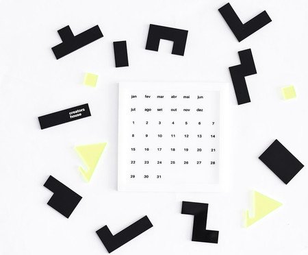 Calendário de Mesa Criativo Puzzle Planner Preto | Westwing