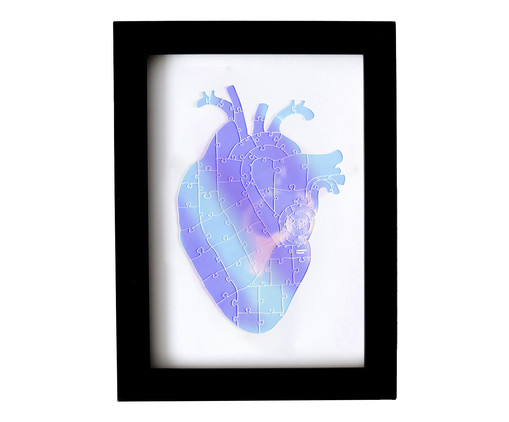 Quebra-Cabeça Heart Holográfico com Moldura Preta, Colorido | WestwingNow