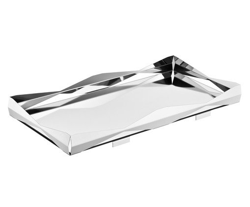Bandeja em Inox Bar Origami - Espelhada, Prateado | WestwingNow