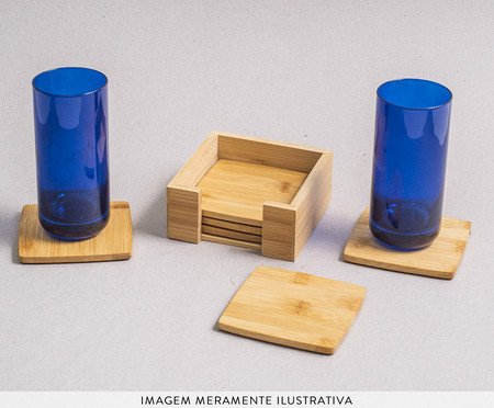 Jogo de Porta Copos em Bambu Jucce | Westwing